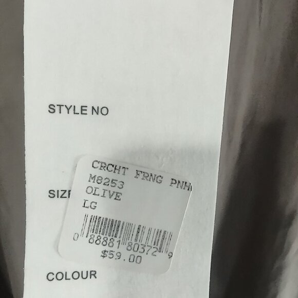 NWT Monoreno Mushroom Brown Crochet Fringe Poncho Top Size L - Picture 5 of 8